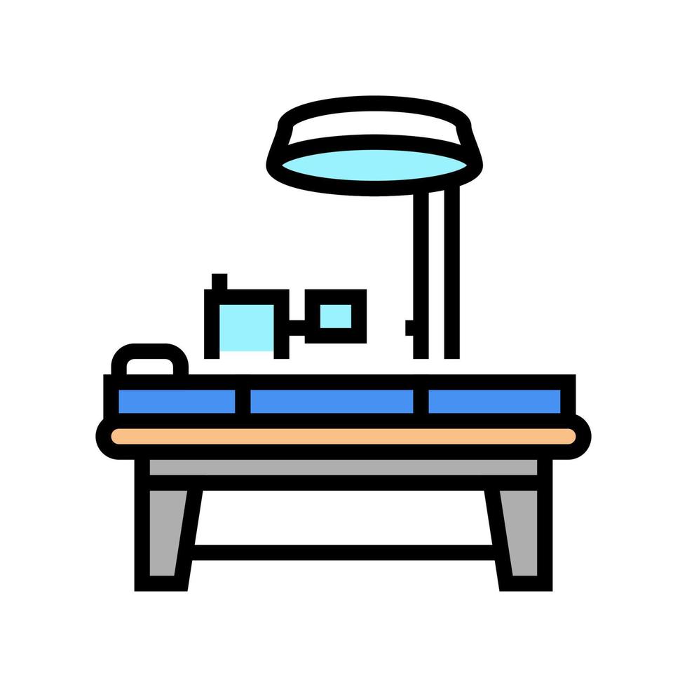 ilustración de vector de icono de color de mesa de operaciones