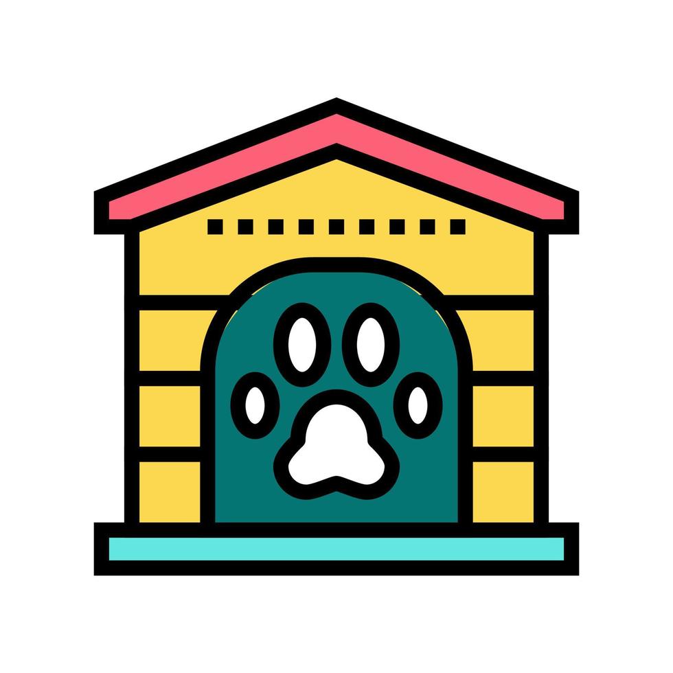 Ilustración de vector de icono de color de stand de pata de mascota