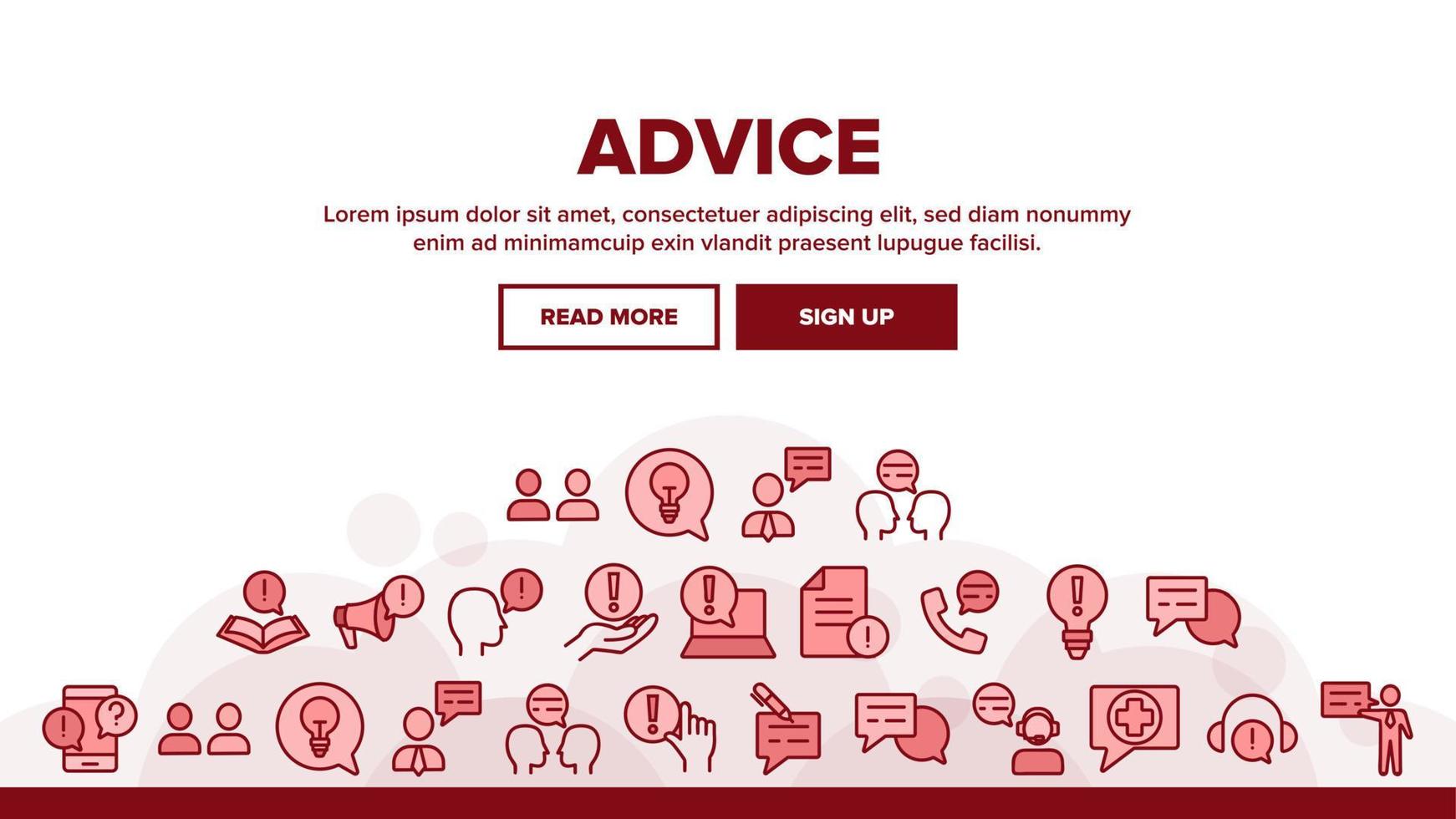 Advice Help Assistant Landing Header Vector