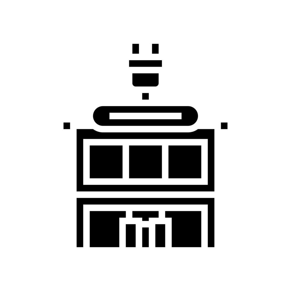 tienda de electrónica edificio glifo icono vector ilustración
