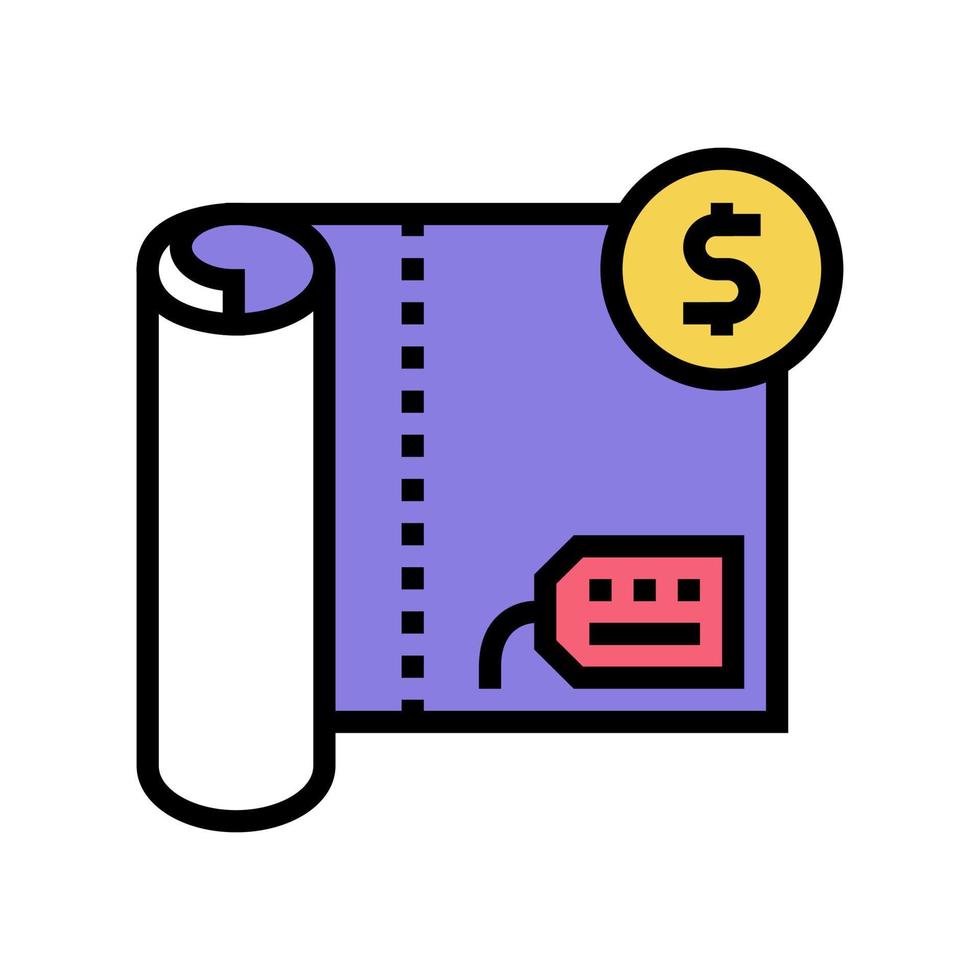 textile price color icon vector illustration