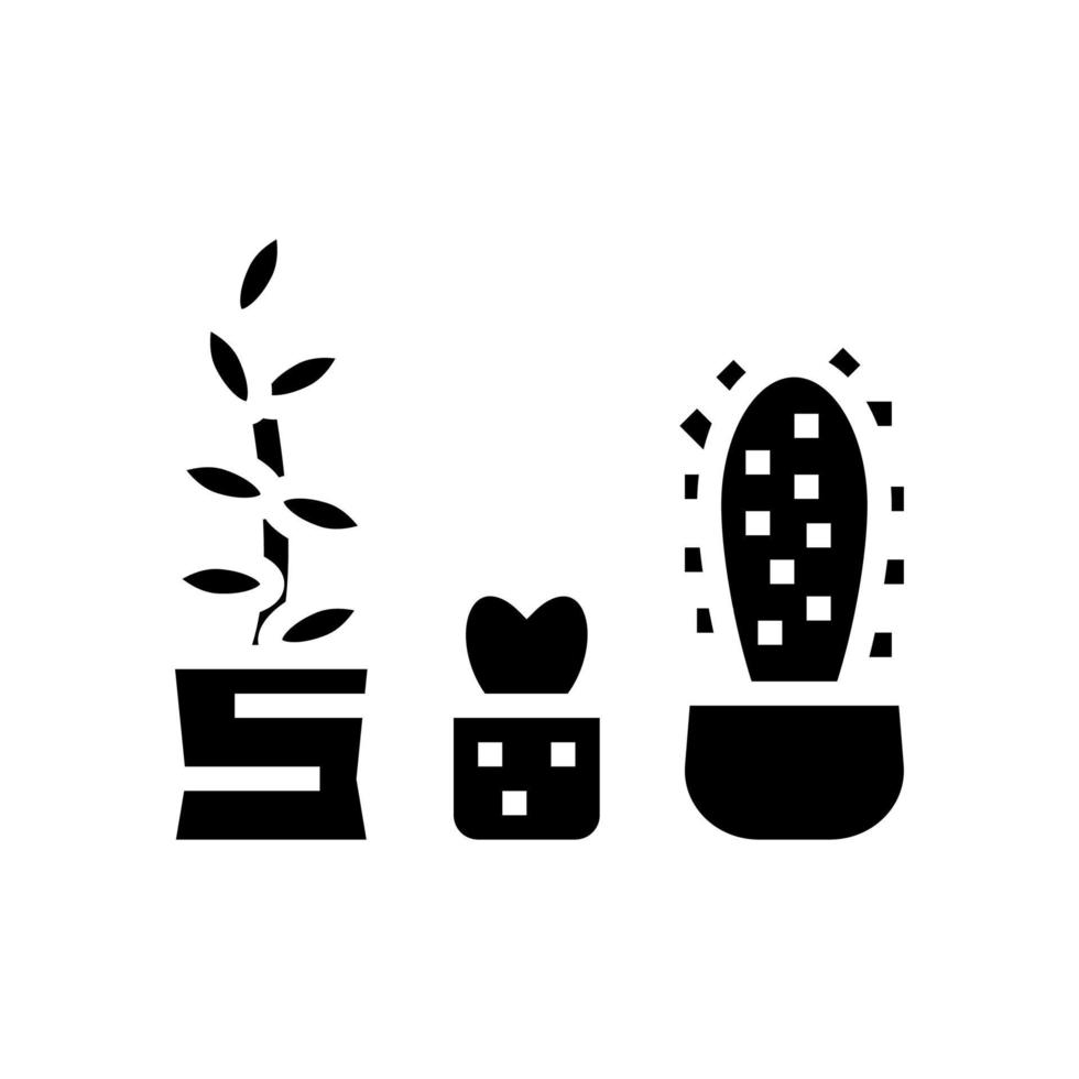 cactus casa planta glifo icono vector ilustración
