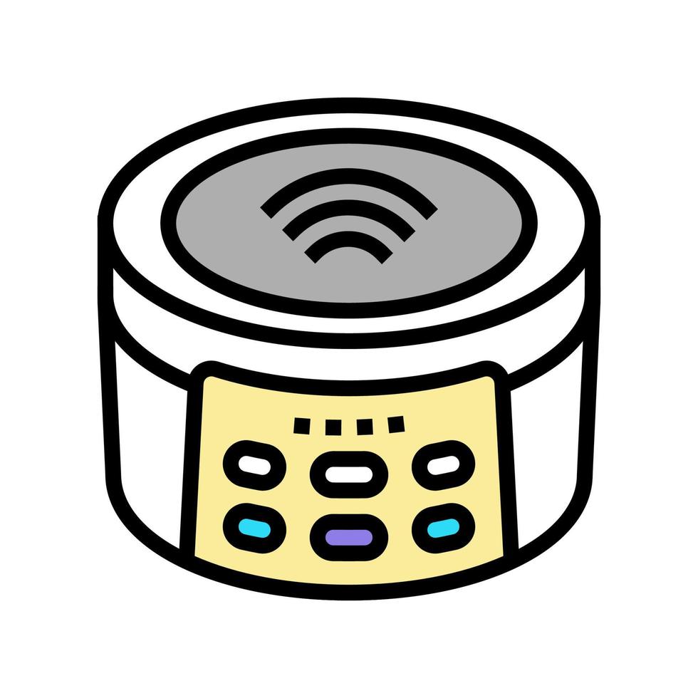 Ilustración de vector de icono de color de altavoz inalámbrico de música