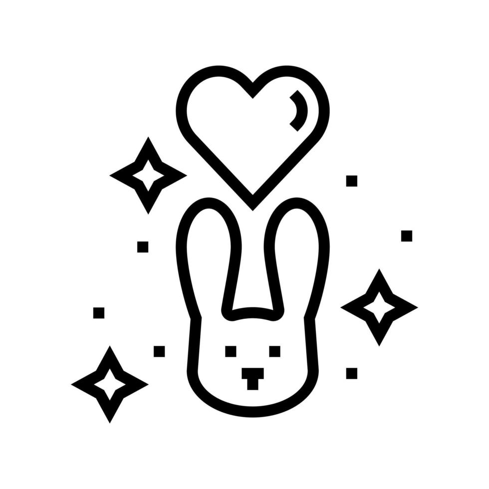 love rabbit line icon vector illustration