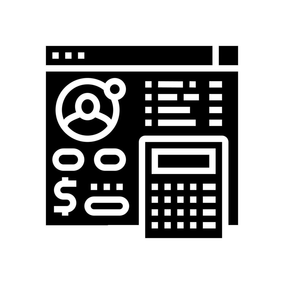 settlements on behalf of clients glyph icon vector illustration
