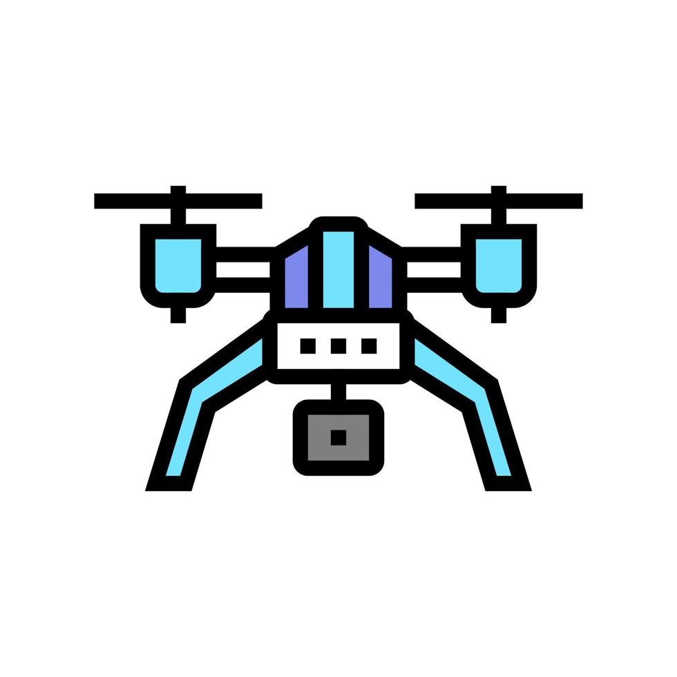 drone with photo camera color icon vector illustration