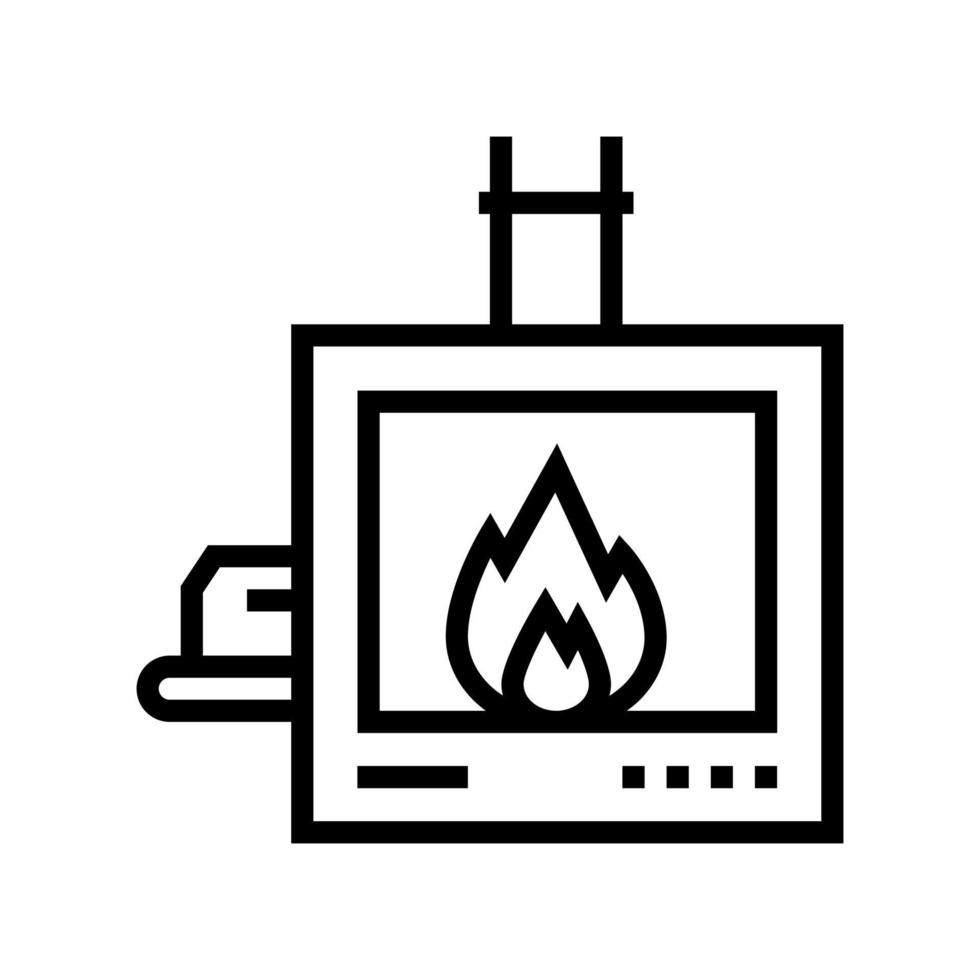 ilustración de vector de icono de línea de cremación individual