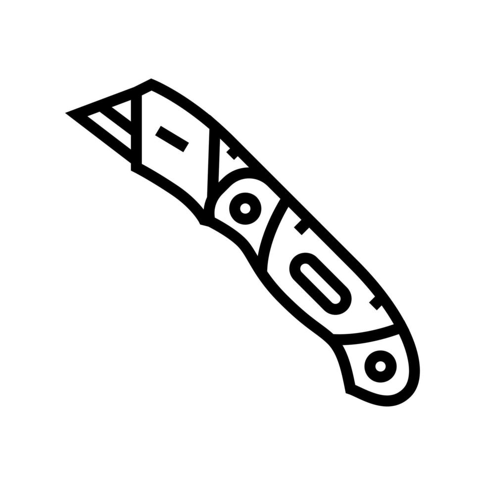 Ilustración de vector de icono de línea de equipo de cuchillo de utilidad