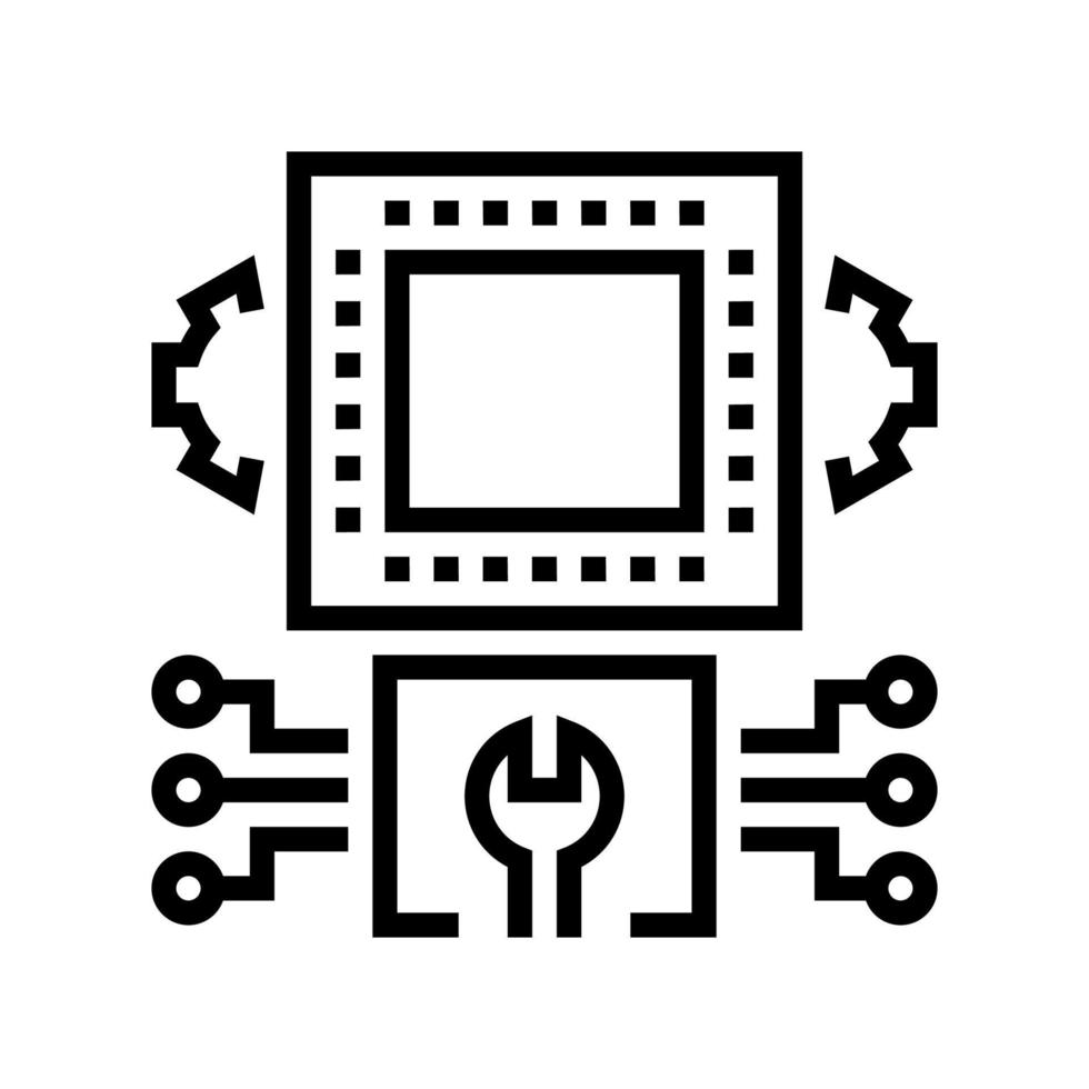 engineering system line icon vector illustration