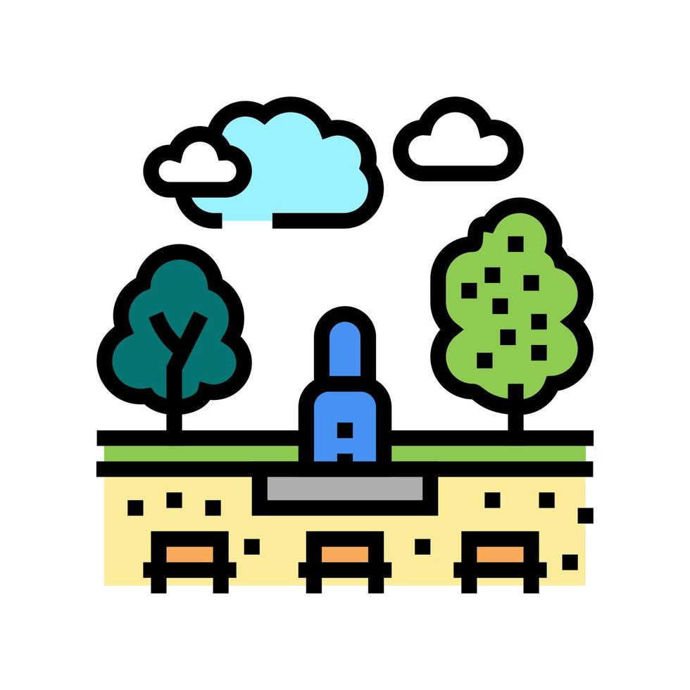 city park land color icon vector illustration