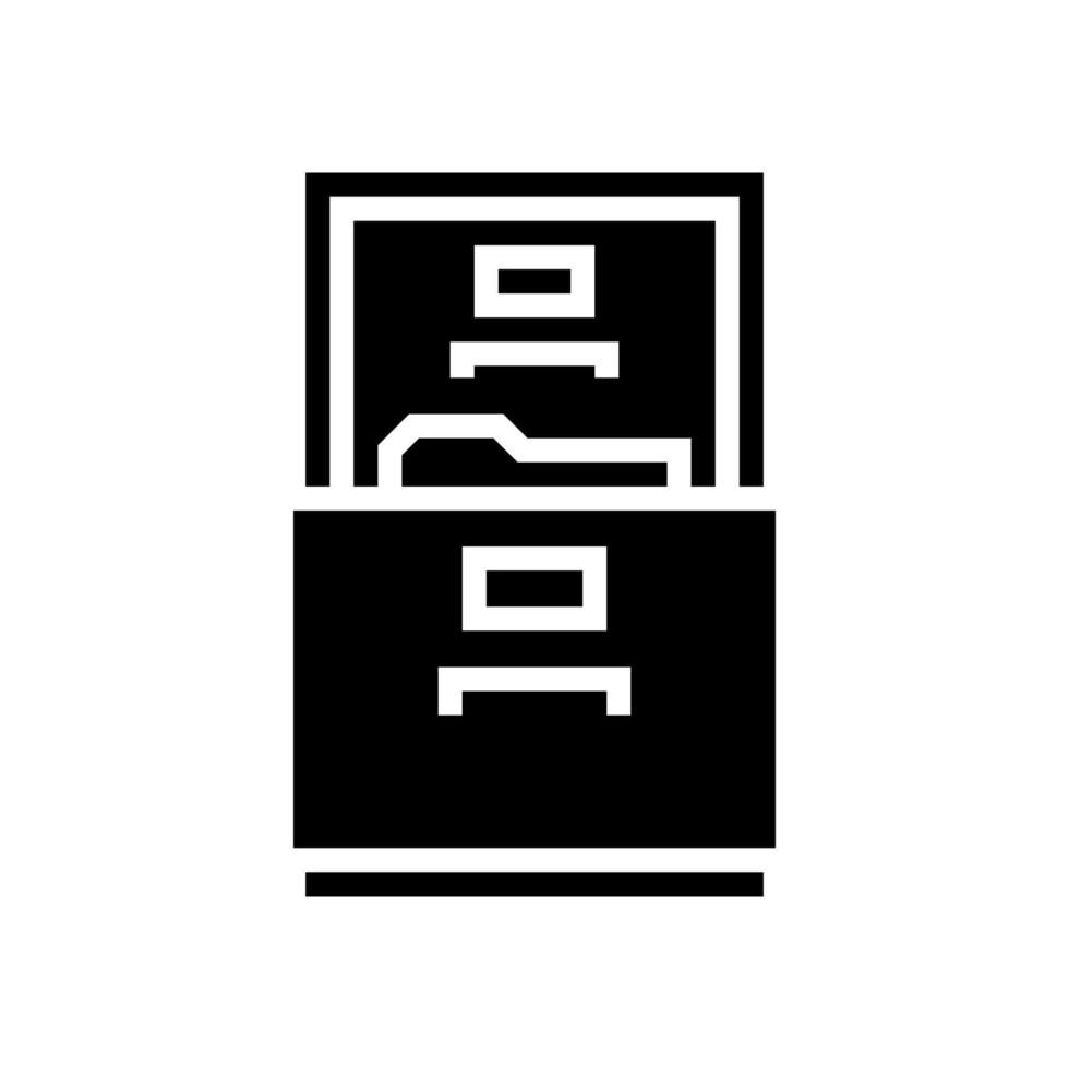 filing cabinet glyph icon vector illustration