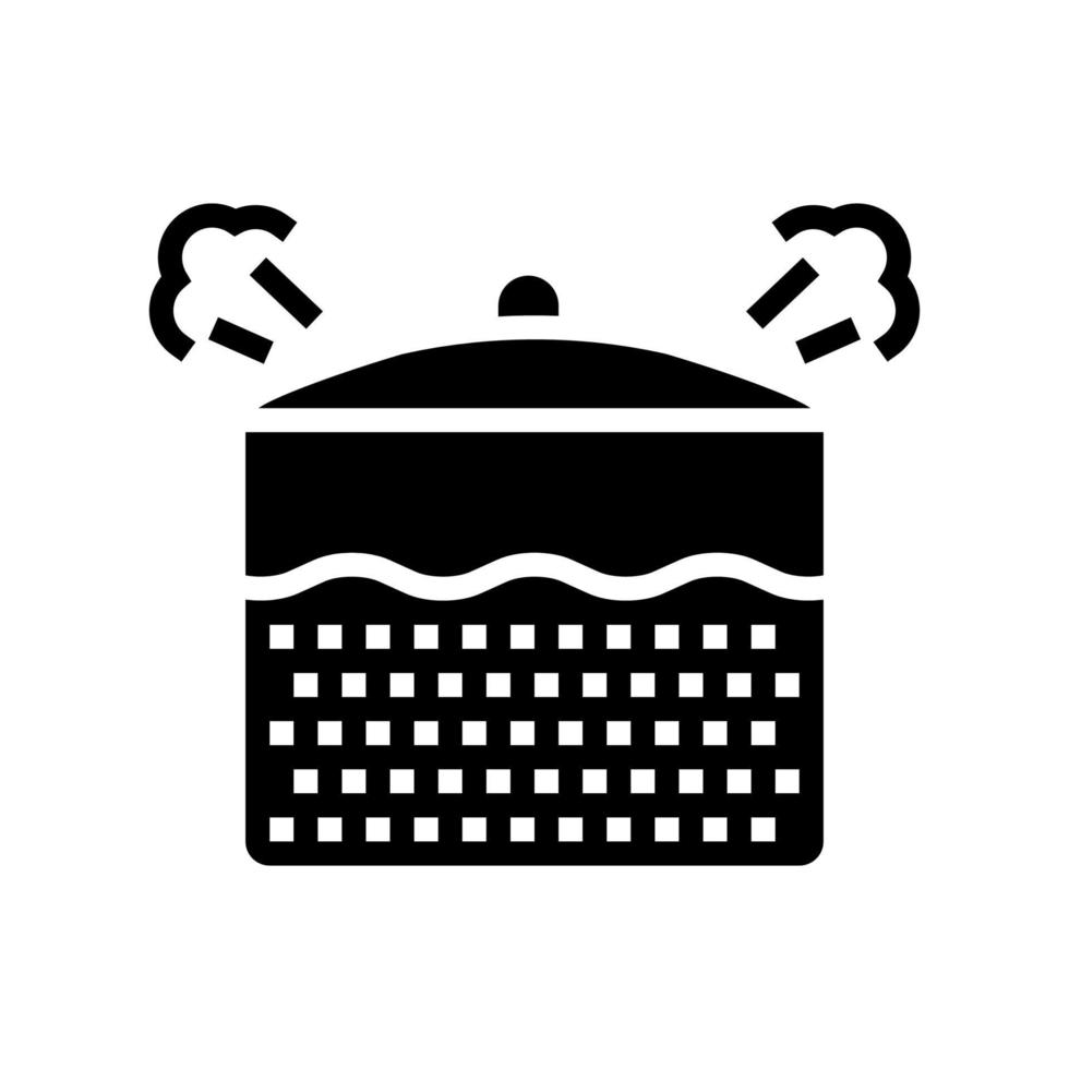Ilustración de vector de icono de glifo de avena hirviendo