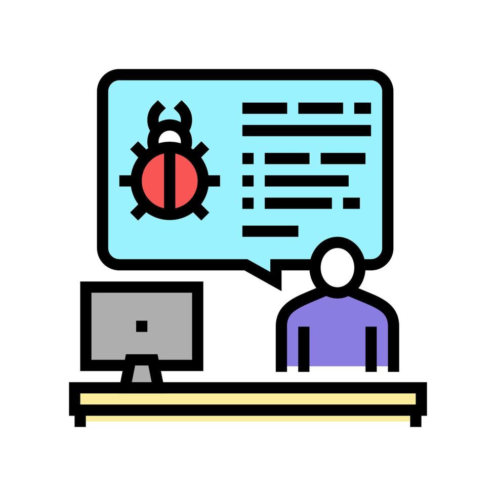 sysadmin information about virus color icon vector illustration