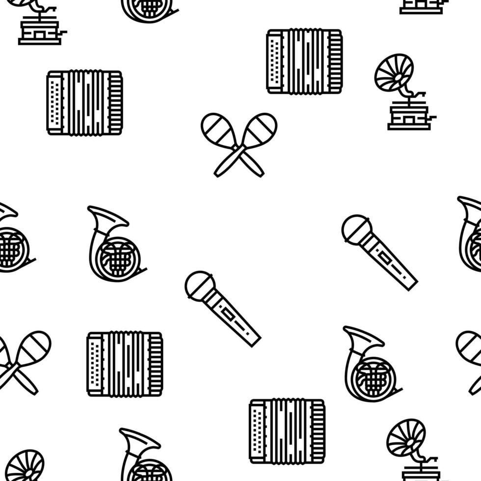 Music Instruments Performance Vector Seamless Pattern
