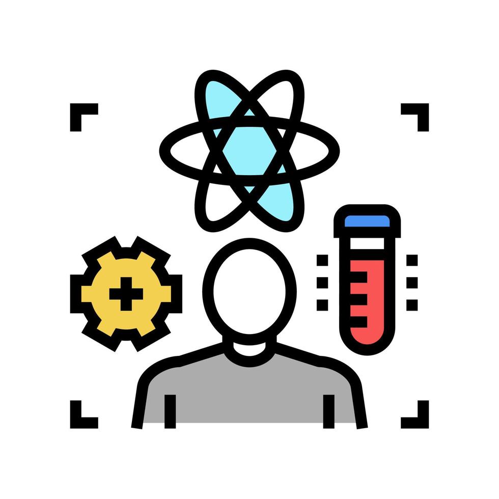 ilustración de vector de icono de color de experto en ciencia