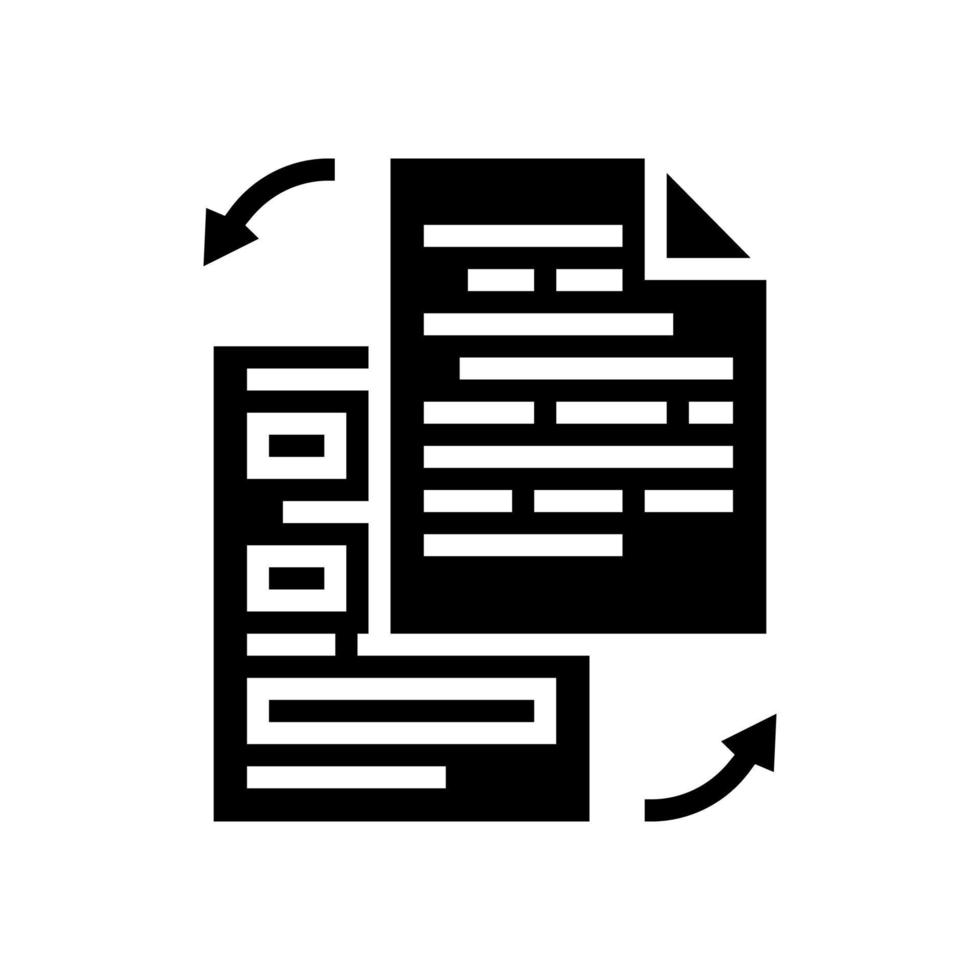 reescribir texto glifo icono vector ilustración