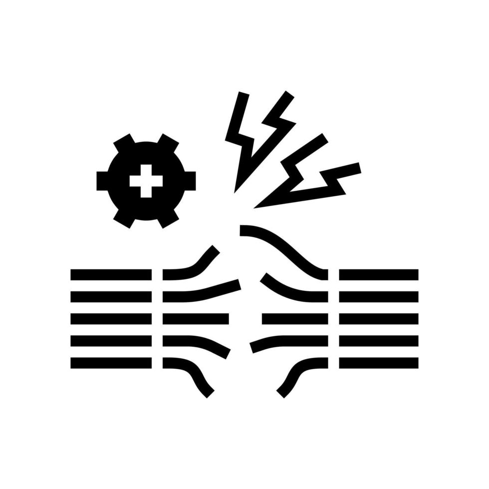 wire breakage glyph icon vector illustration
