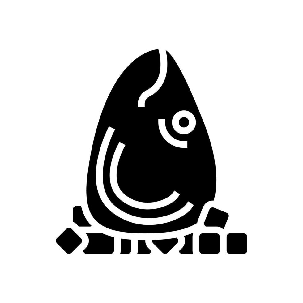 cabeza de atún con cubos de hielo glifo icono vector ilustración