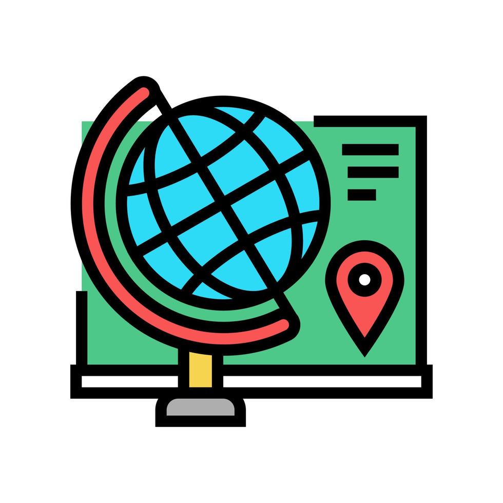 geography school subject color icon vector illustration