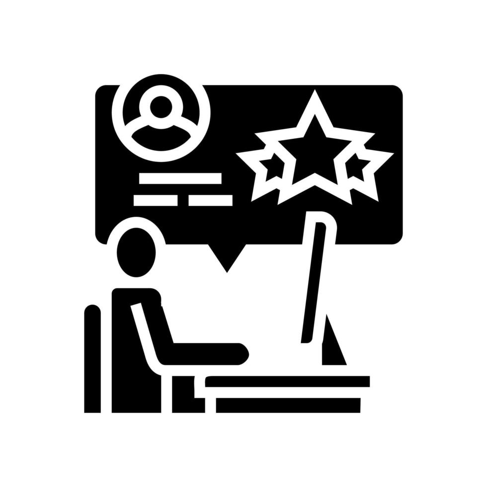 human readinf review in internet and crowdsoursing glyph icon vector illustration