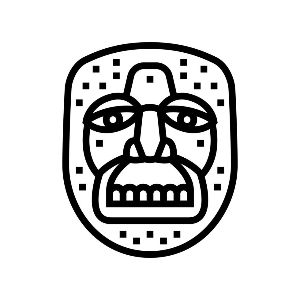 mask antique line icon vector illustration