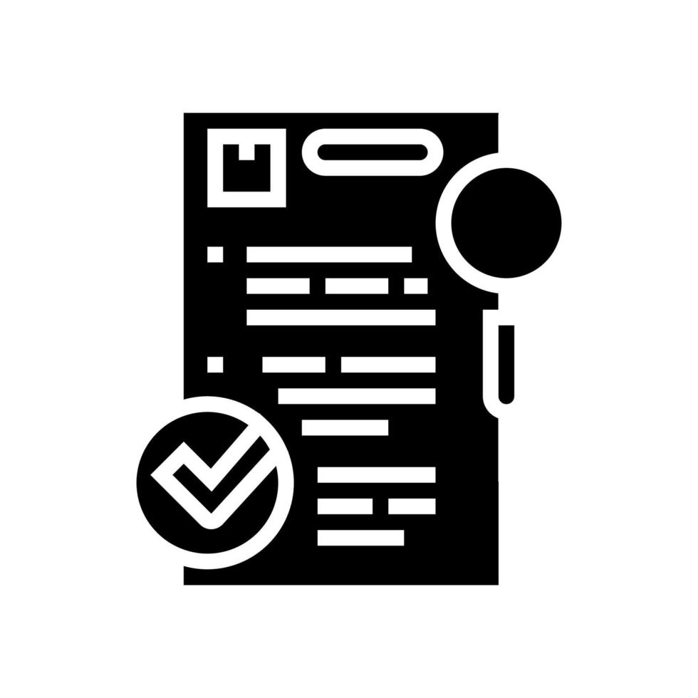 requisition review glyph icon vector illustration