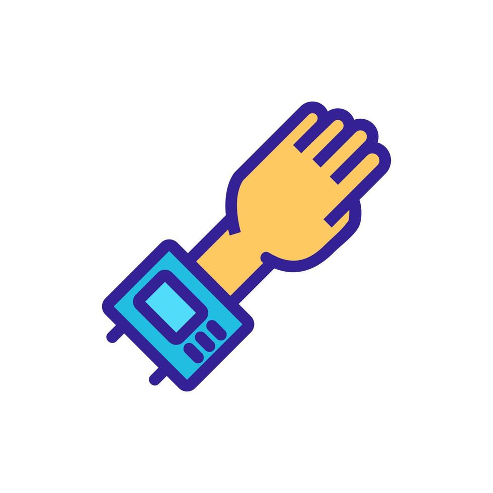 mano con pantalla eléctrica tonómetro icono vector ilustración de contorno