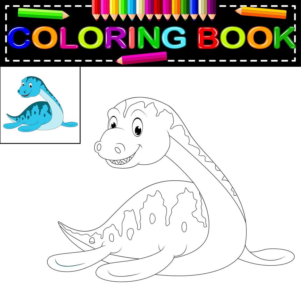 dinosaur coloring book vector