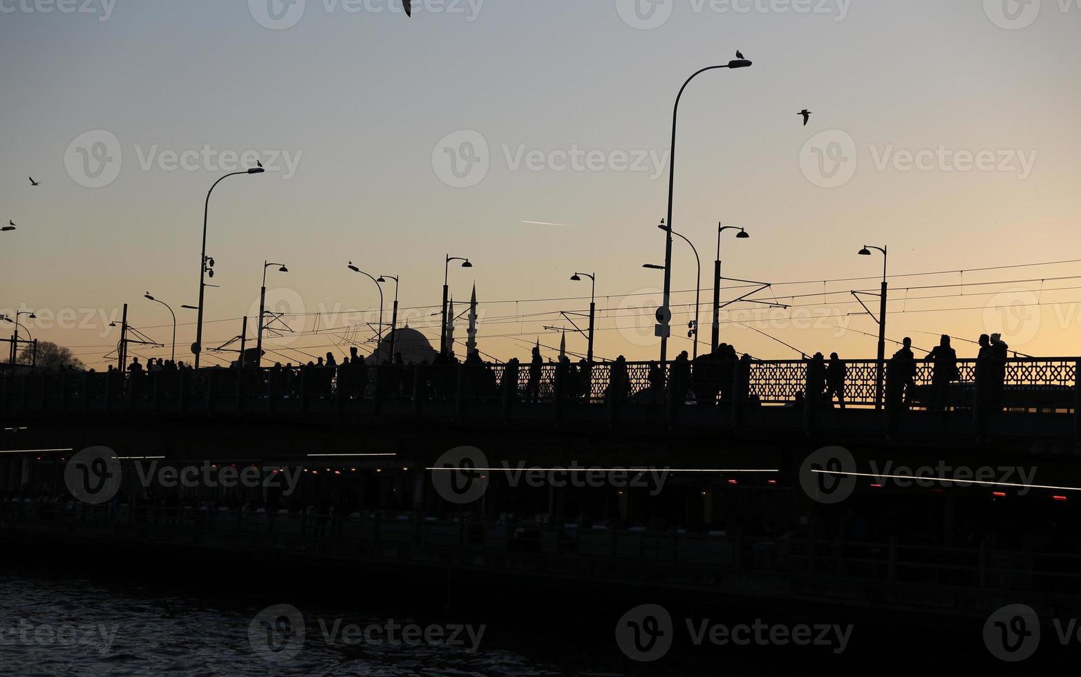 Galata Bridge in Istanbul, Turkey photo