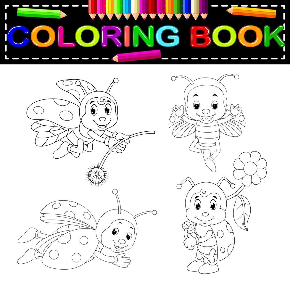 insect coloring book vector