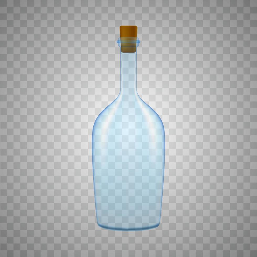 glass bottle on white background vector