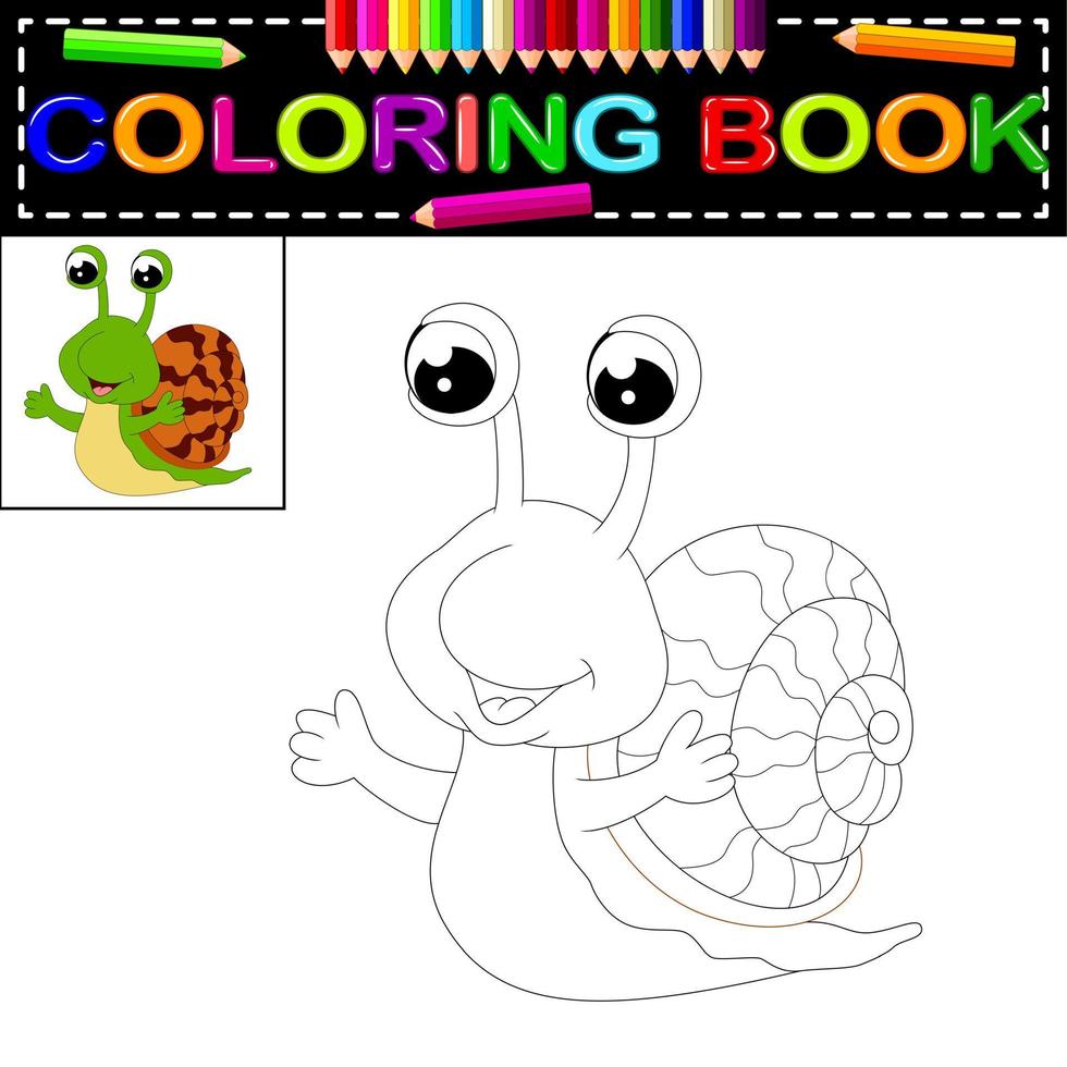 snail coloring book vector