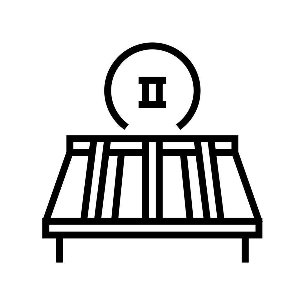 second stage of roof replacement line icon vector illustration