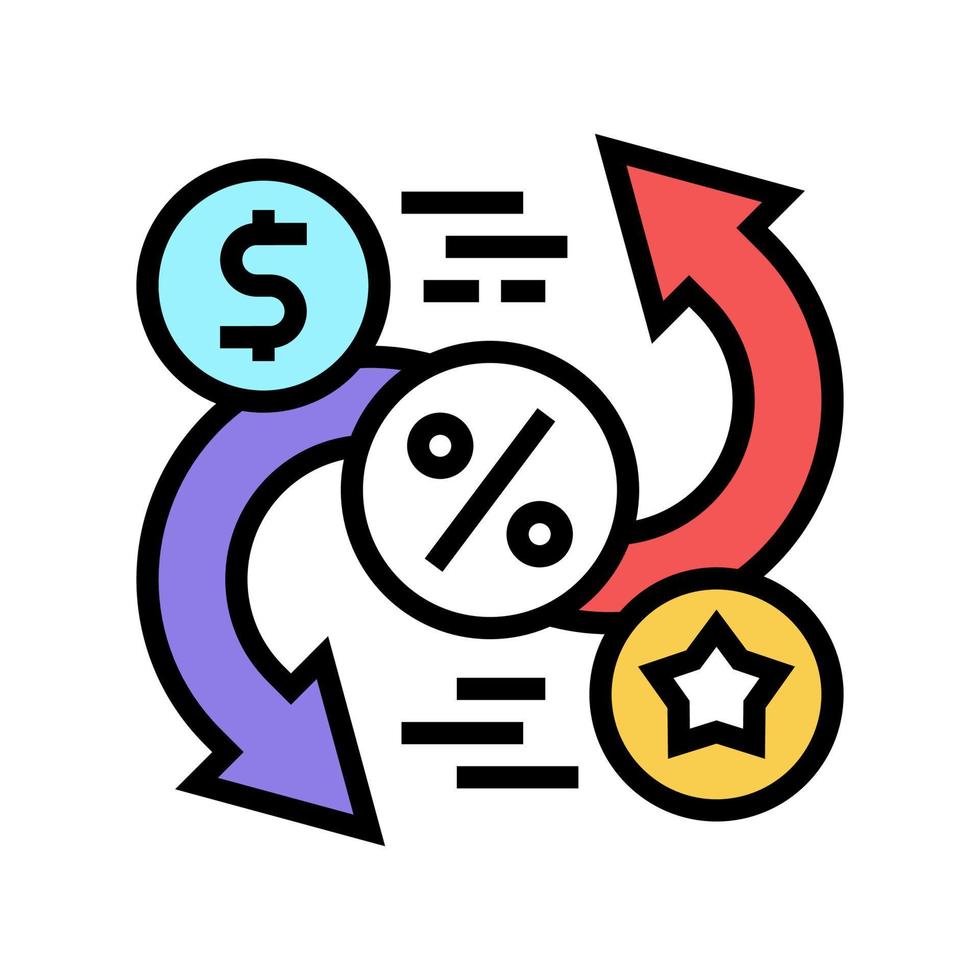 exchange money on bonus color icon vector illustration