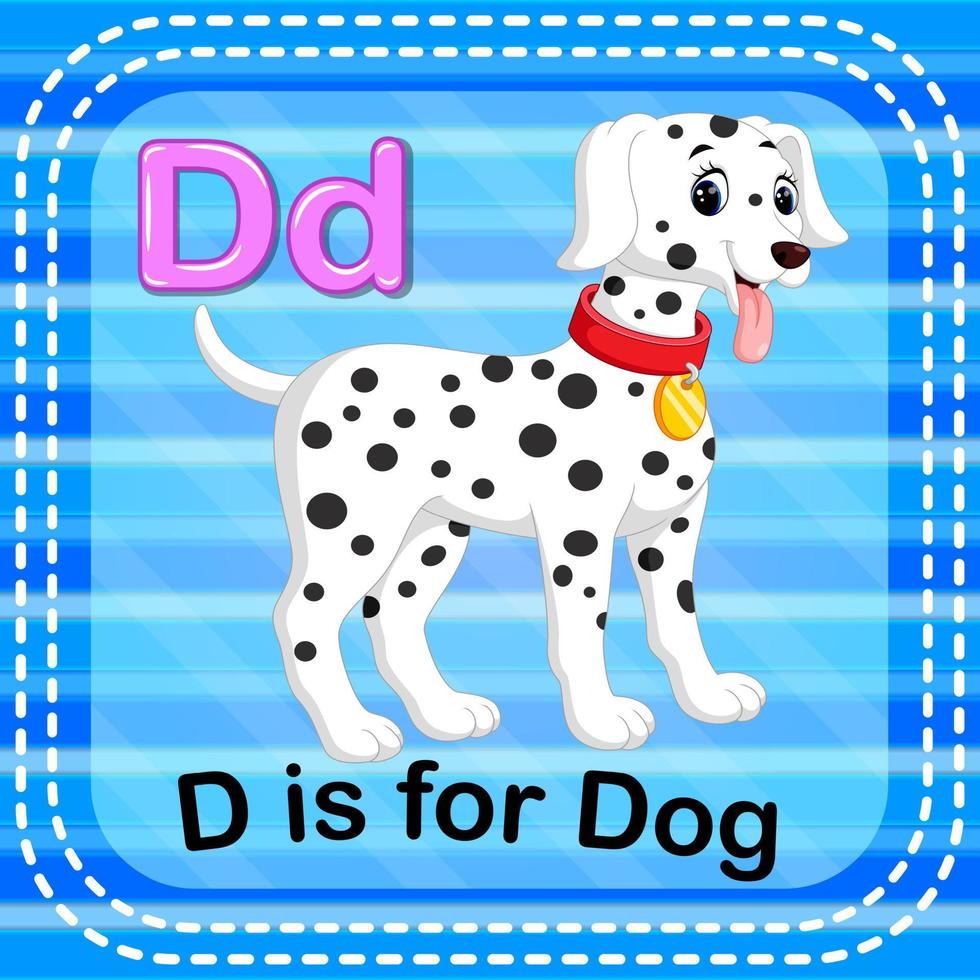 Flashcard letter D is for dog vector