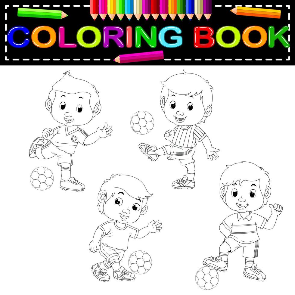 soccer coloring book vector