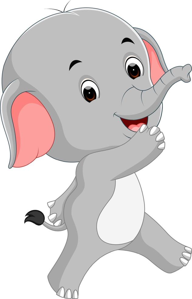 lindo, elefante bebé, caricatura vector