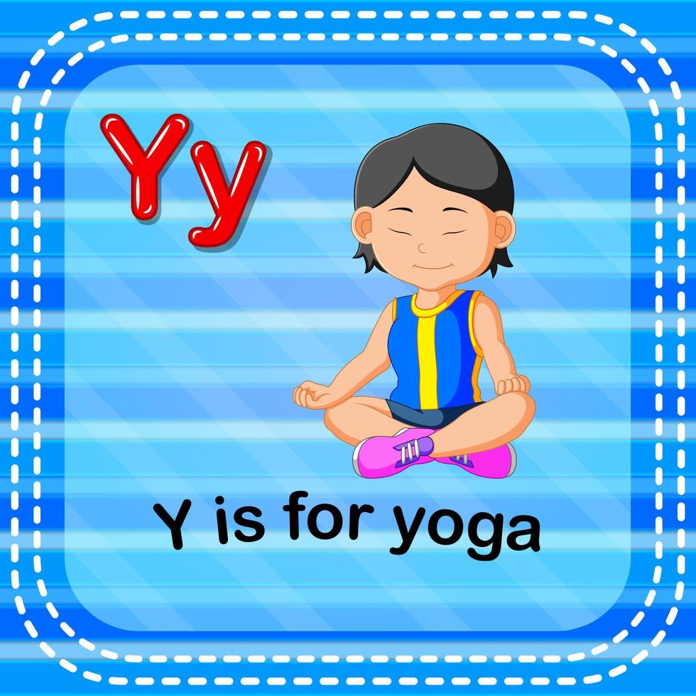 flashcard letra y es para yoga vector