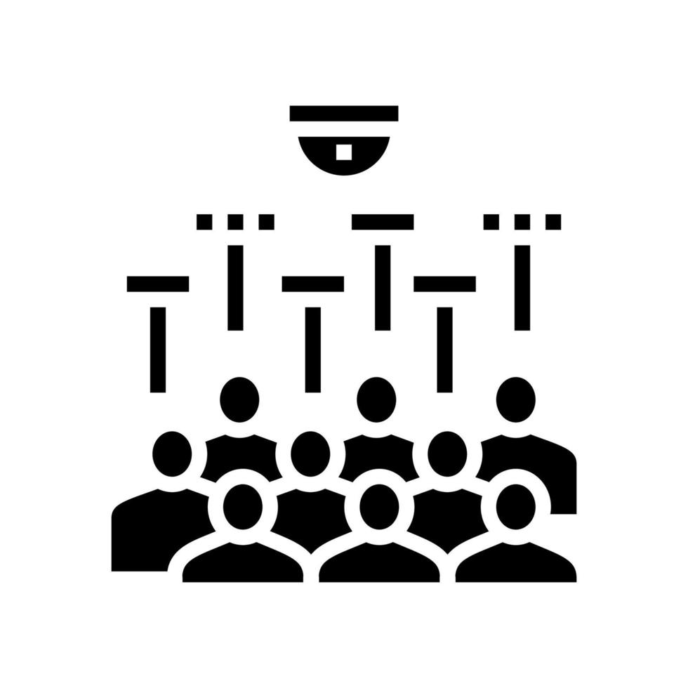 ilustración de vector de icono de glifo de tecnología de identificación de personas