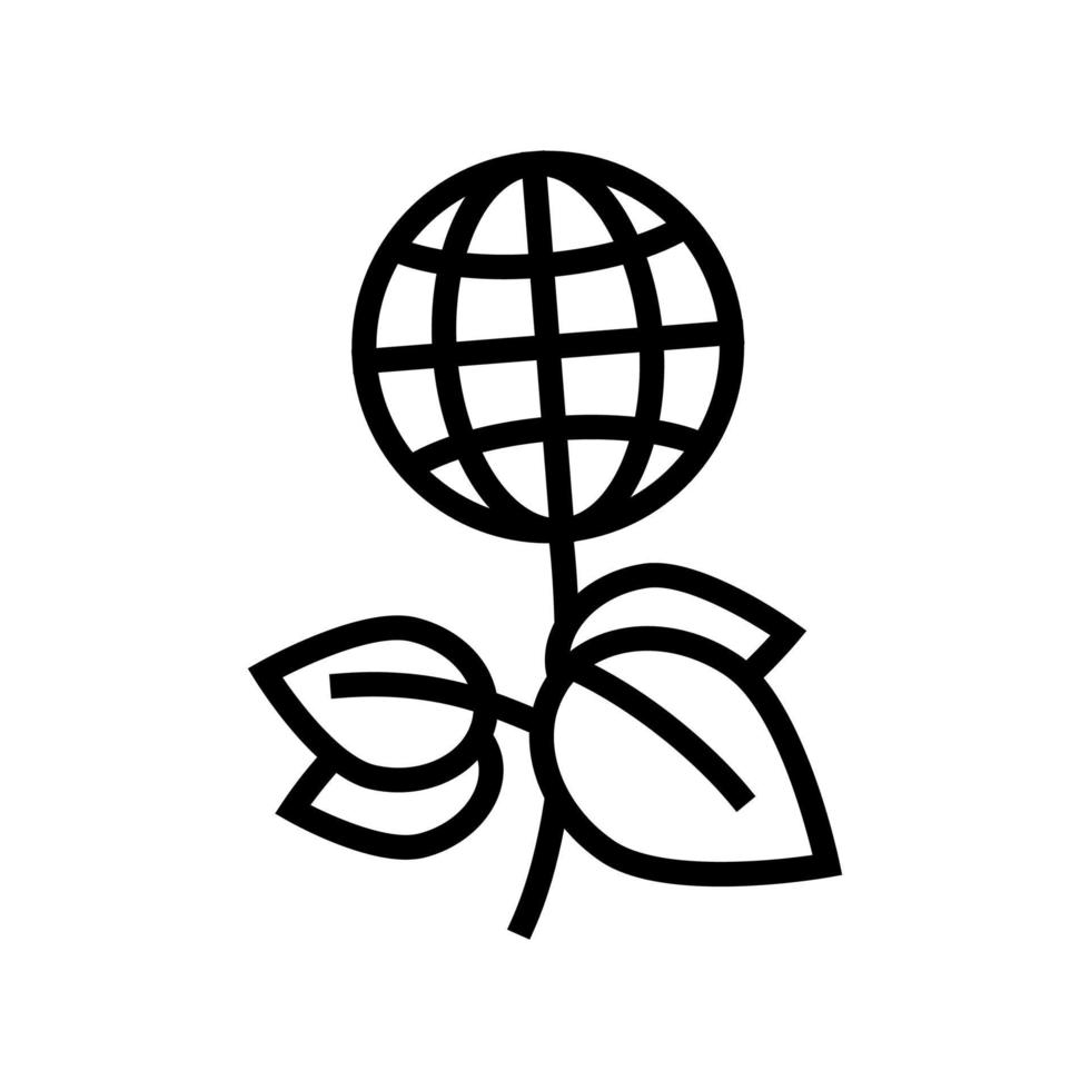 green plants planet ecosystem line icon vector illustration