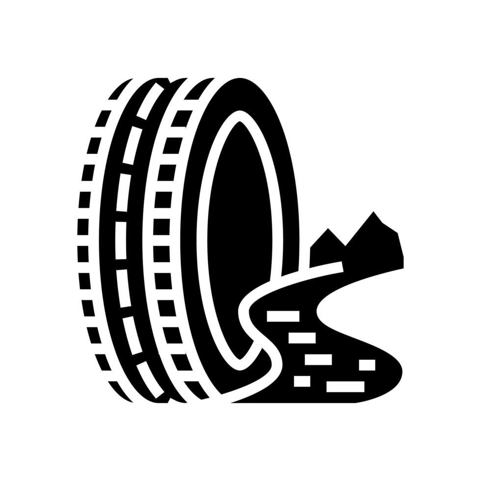 mud terrain tires glyph icon vector illustration