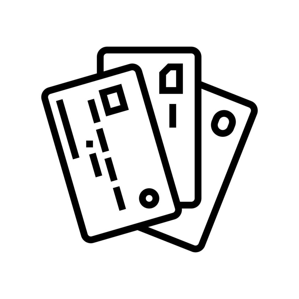 Ilustración de vector de icono de línea de tarjeta diferente