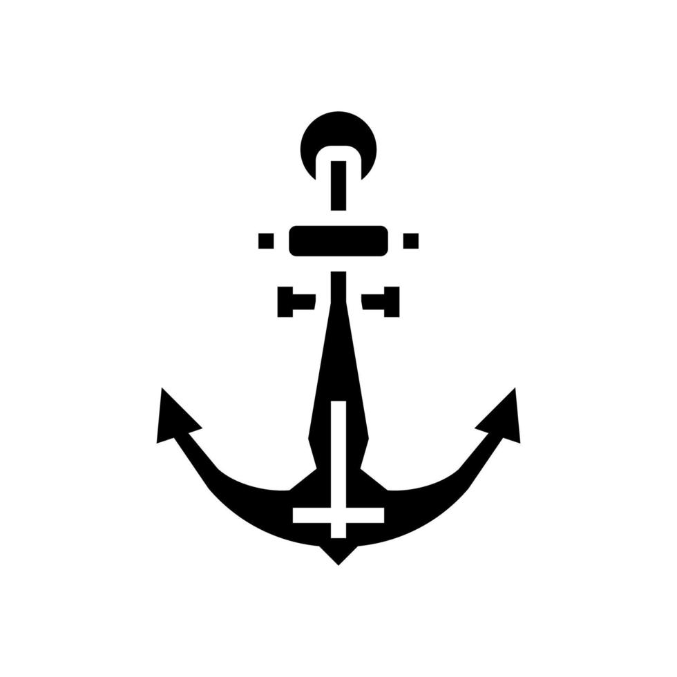 anchor port glyph icon vector illustration