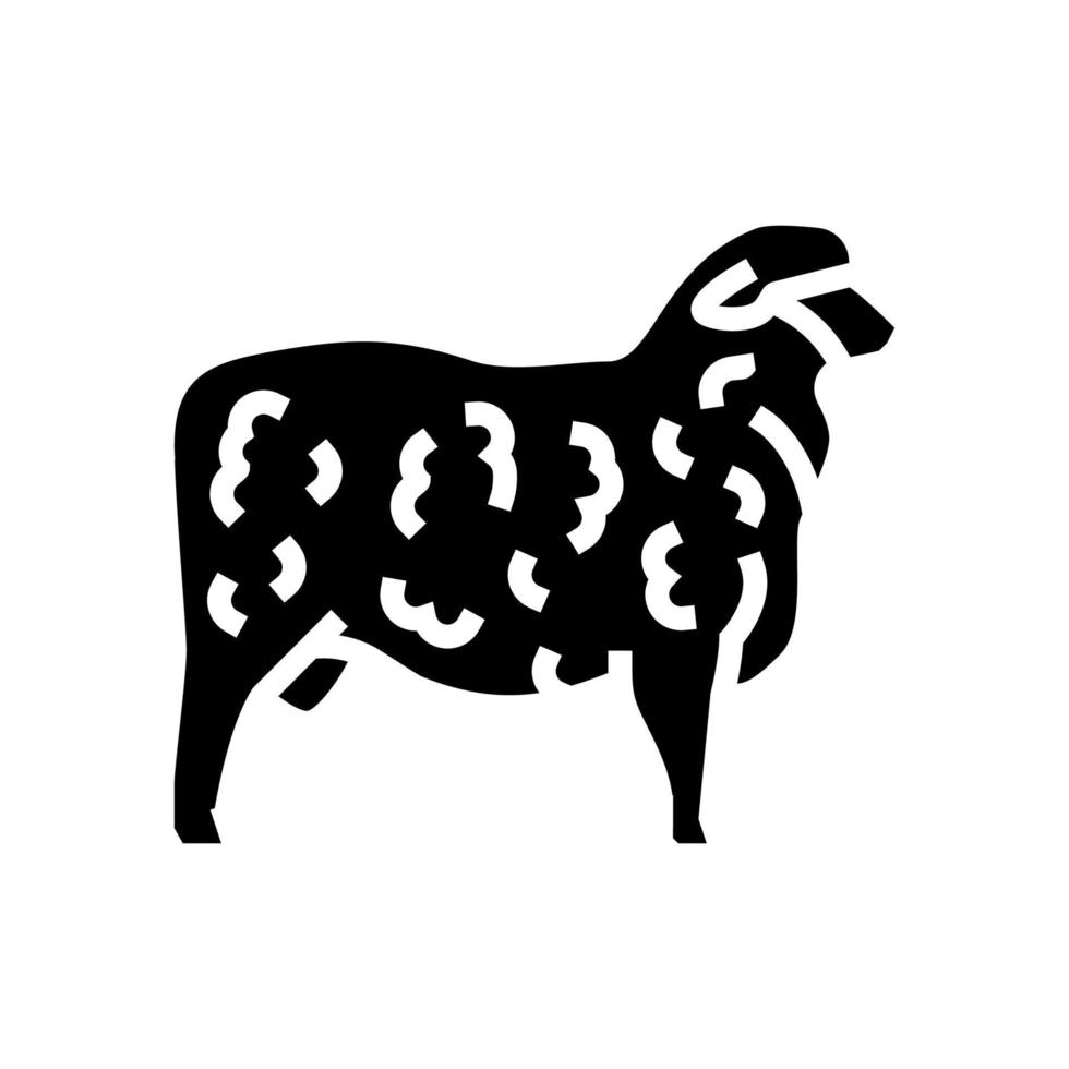 corriedale ovejas glifo icono vector ilustración