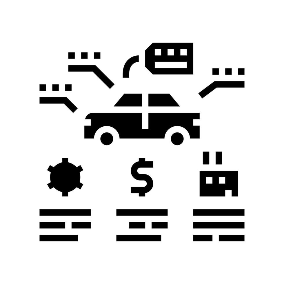 appraise car glyph icon vector illustration