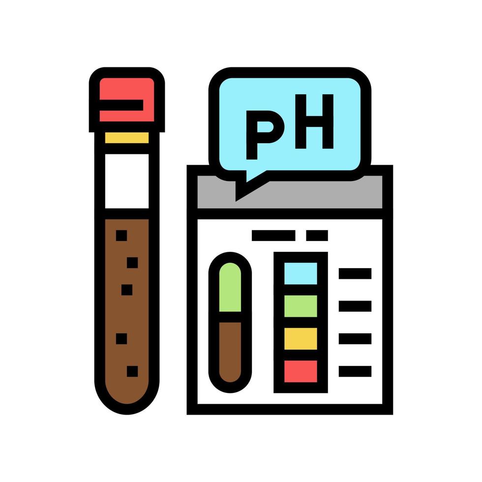 Ilustración de vector de icono de color de prueba de suelo de ph