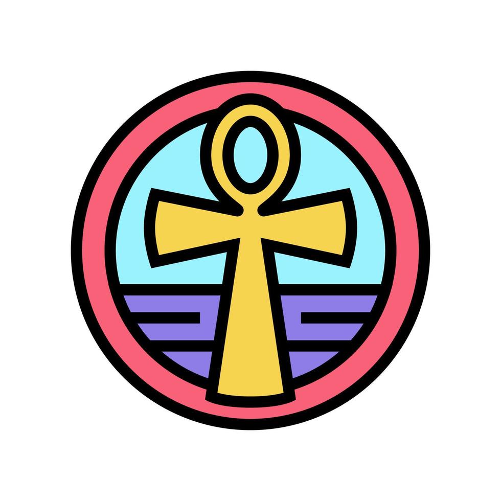 cross ankh color icon vector illustration