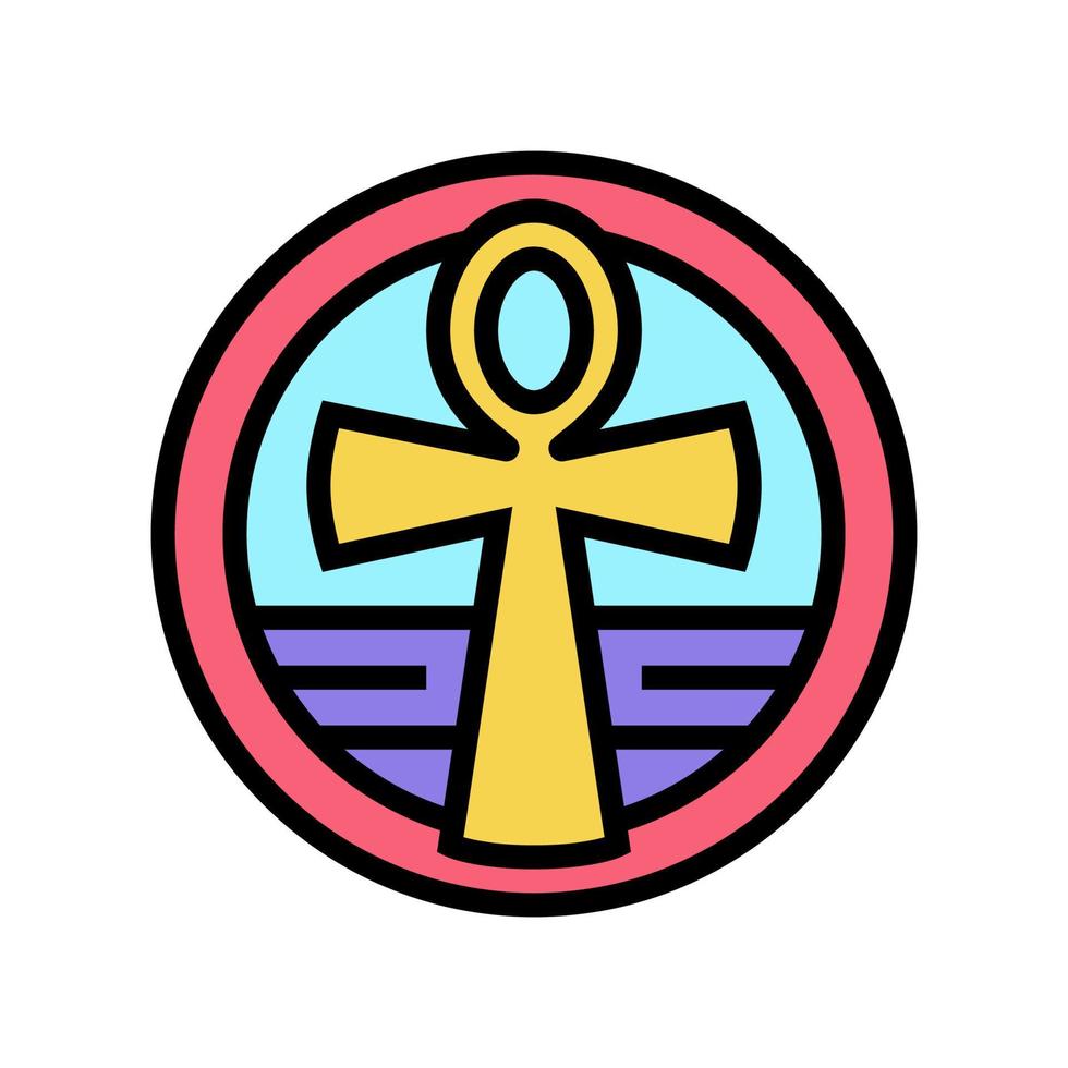 cross ankh color icon vector illustration