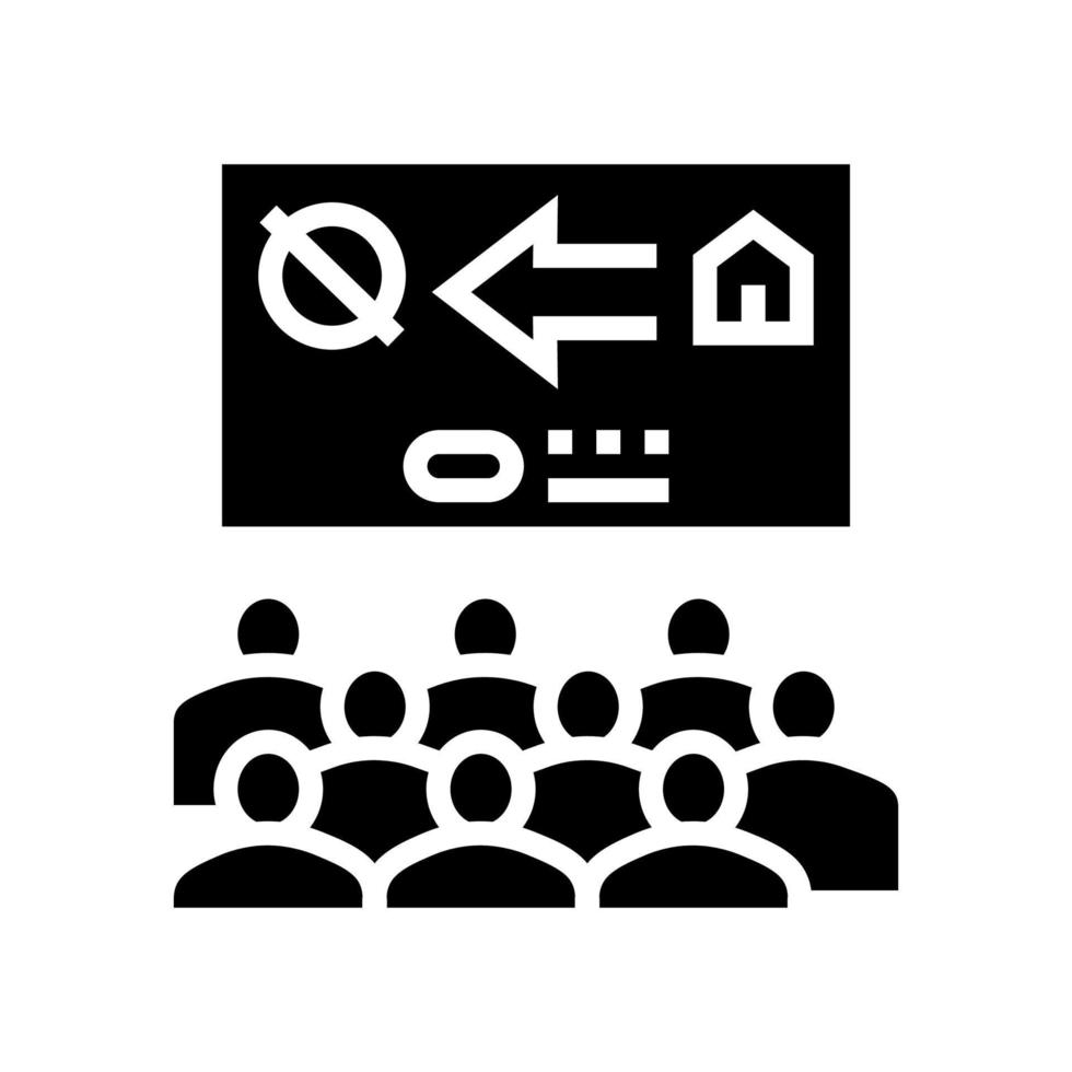 colonization presentation meeting glyph icon vector illustration