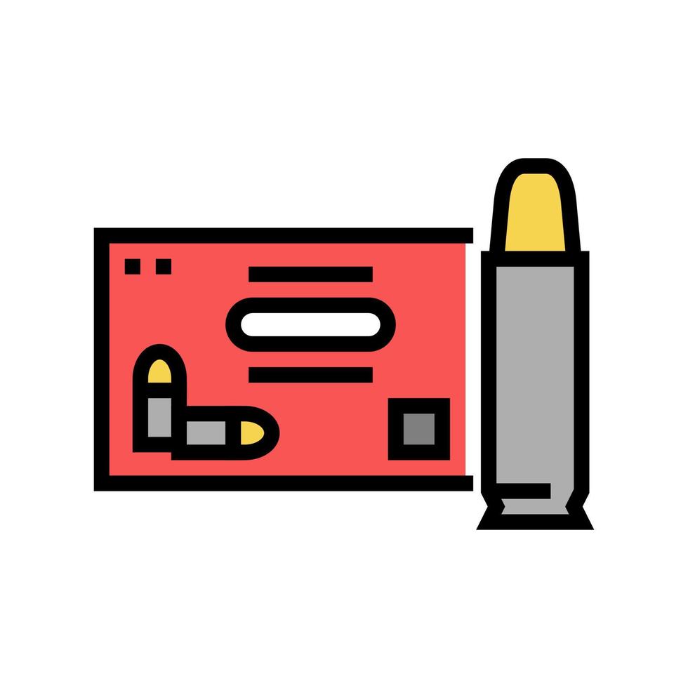 ilustración de vector de icono de color de munición de pistola